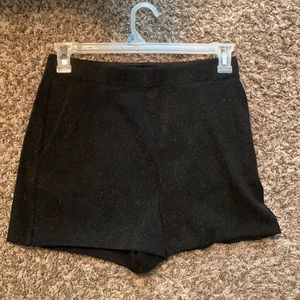 Black Sparkly Express Shorty High Rise Shorts